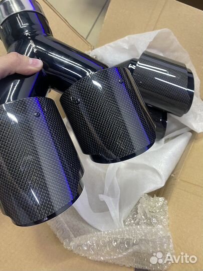 Насадка на глушитель BMW карбон, черный глянец