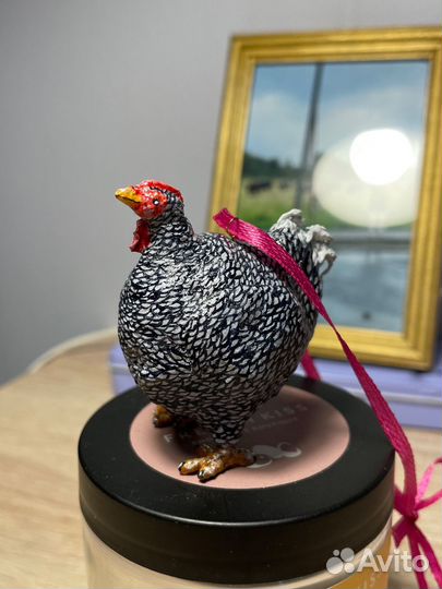 Ватная ёлочная игрушка курочка