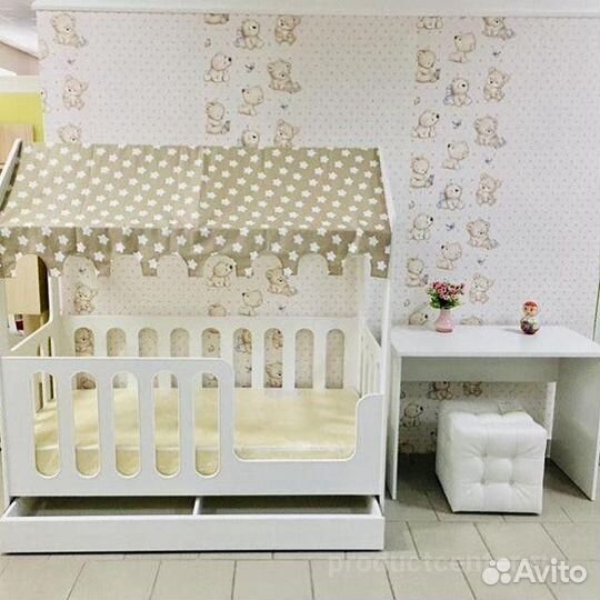 Детская кровать Домик с ящиками