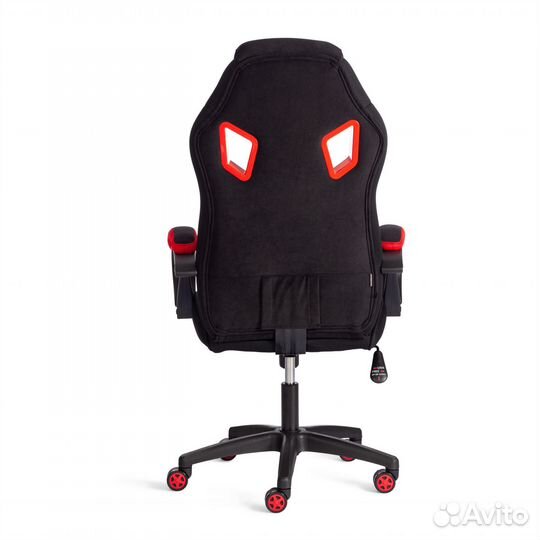 Кресло pilot (24) флок-ткань, черный-черный-красный, 35-TW-08-TW-11