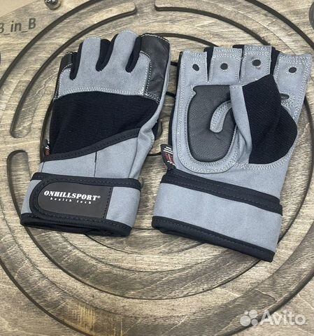 Перчатки для фитнеса с фиксатором кожа