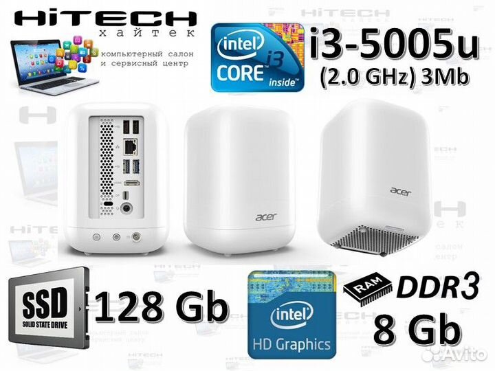 Мини пк неттоп Acer RL85 Core i3-5005/ 8Gb/ 128ssd
