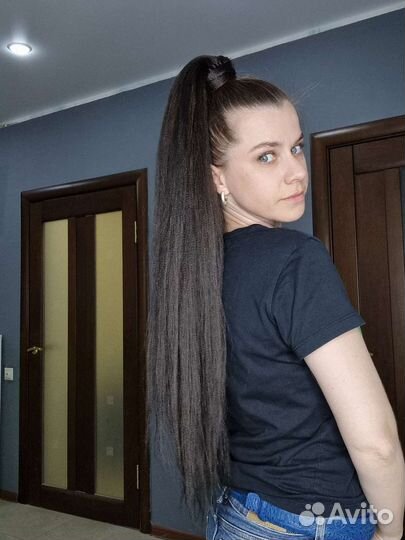 Накладной хвост на резинке из канекалона премиум