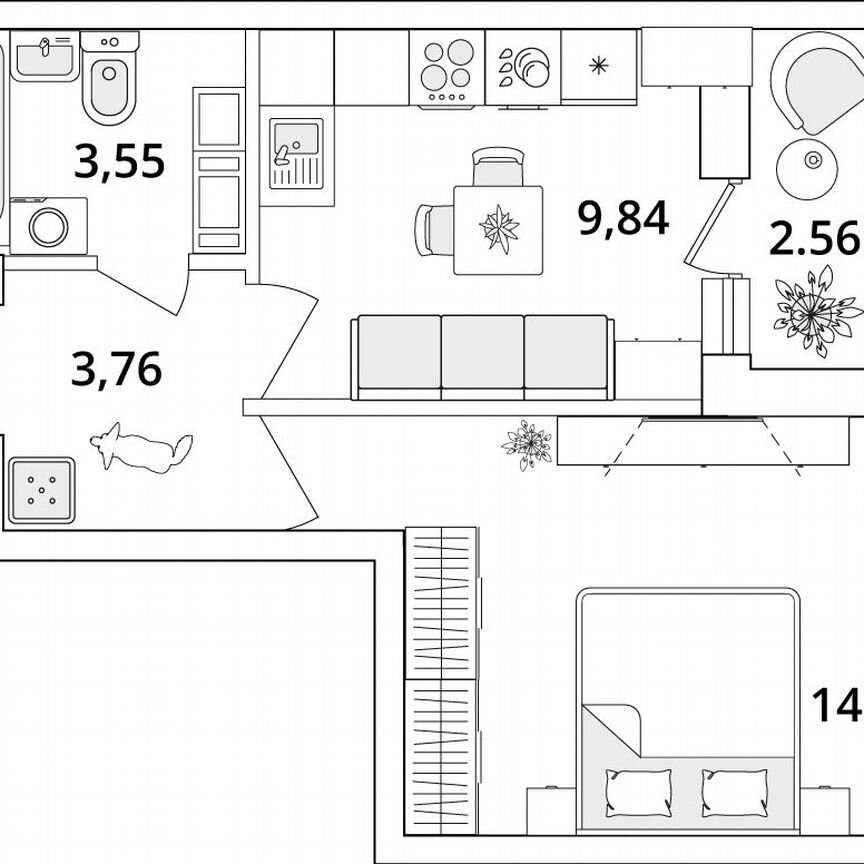 1-к. квартира, 33,6 м², 17/18 эт.