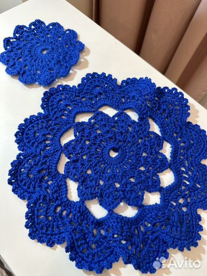 Салфетки вязаные (ручная работа), 2 штуки