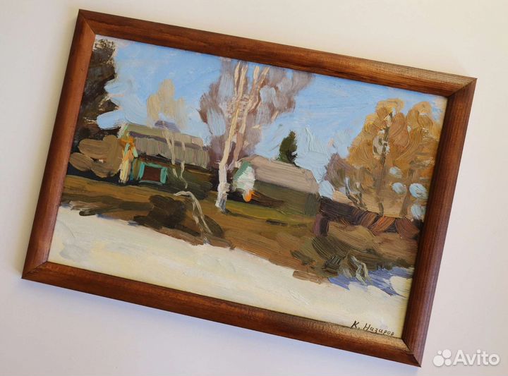 Картина маслом в раме пейзаж