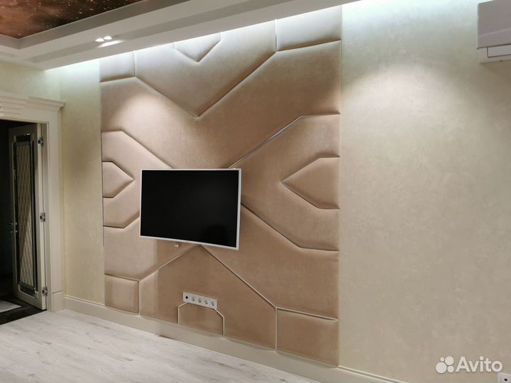 Мягкие стеновые панели, гостинная