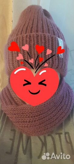 Комплект шапка и снуд женский ручная работа