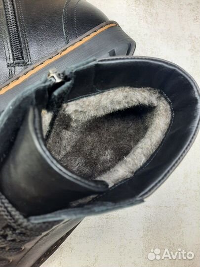 Удобные кожаные утепленные зимние ботинки (Арт.49873)