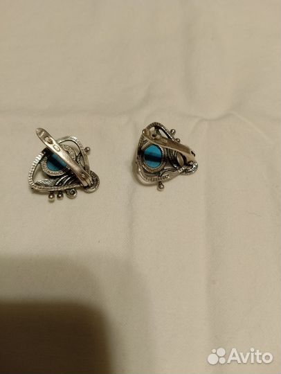 Винтажные серебряные серьги