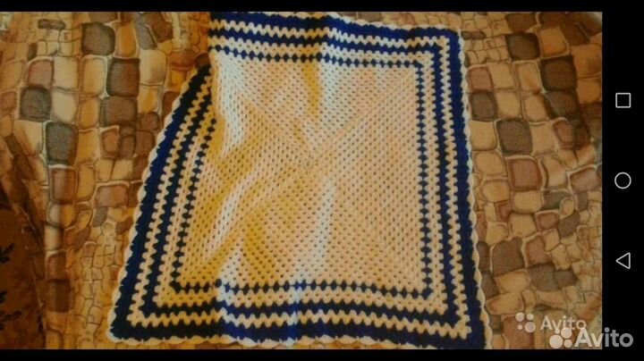 Плед детский новый 90/90, ручная работа