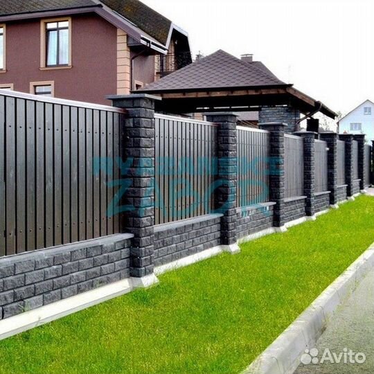 Заборы на ленточном фундаменте в Кадоме