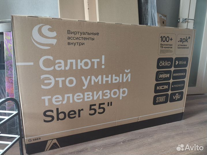 Телевизор Sber SDX-55U4010B, 55