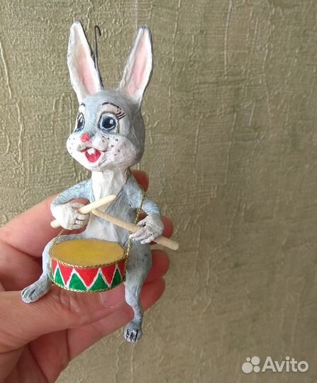 Заяц ватная ёлочная игрушка символ 2023 года