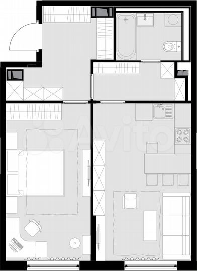1-к. квартира, 55,6 м², 24/28 эт.