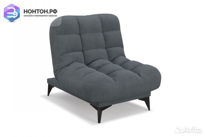 Кресло клик-кляк Арно велюр серо-синий