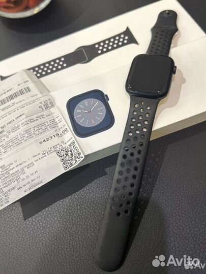 Apple watch Nike Ser 8 45mm Midnite на гарантии