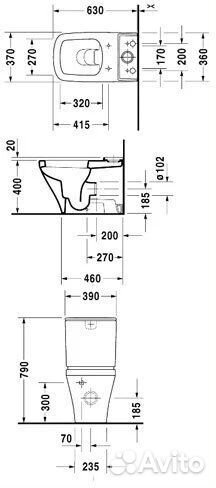 Сливной бачок для унитаза Duravit DuraStyle 09351