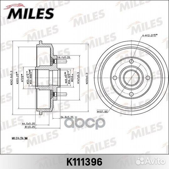 Барабан тормозной ford focus 98-04 k111396 Miles