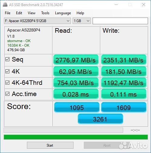 SSD M.2 NVMe 512gb Apacer