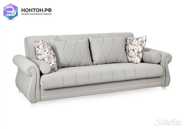 Диван книжка Роуз светло-серый