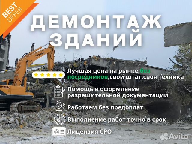 Демонтажные работы в Москве | Услуги | Авито