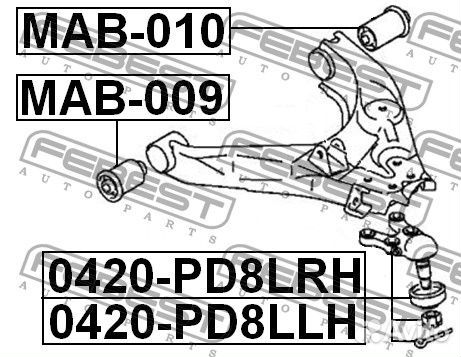 Опора шаровая передняя нижняя правая