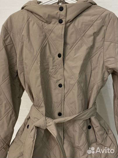 Куртка стеганая весенняя женская с поясом