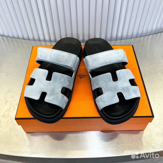 Шлёпанцы женские замшевые Hermes