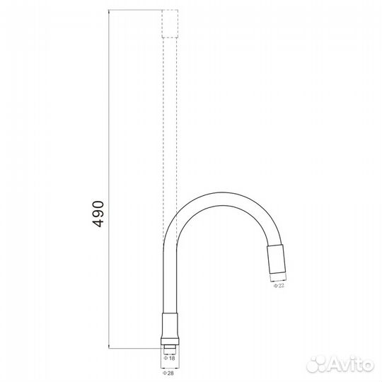 Гибкий излив кухон. смесит. коричн. Savol S-CG06
