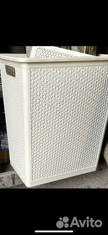 Корзина плетеная 35 л.с крышкой для белья