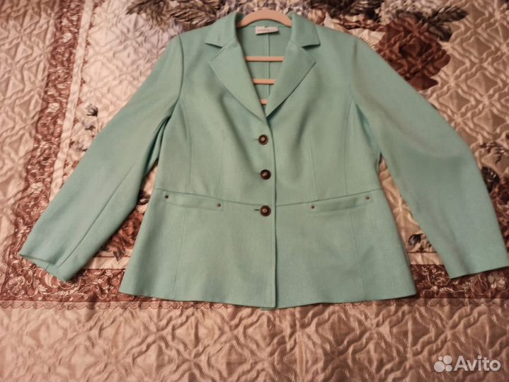 Пиджак бирюза р.48-50 винтаж Германия новый