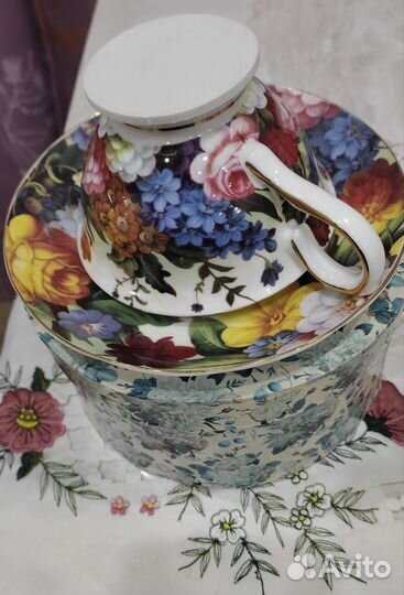 Фарфоровый комплект Чайно-кофейный Подарочный 2шт