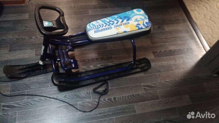 Снегокат зимний для детей двухместный детский