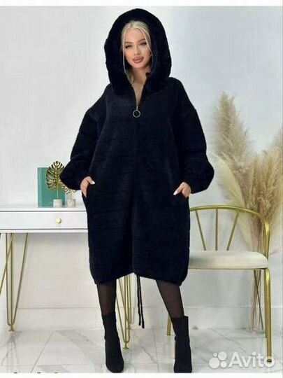 Шуба пальто альпака