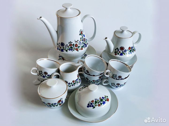 Сервиз фарфор ГДР Кольдиц чайный кофейный Colditz