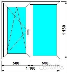 Окно пвх 116*116см