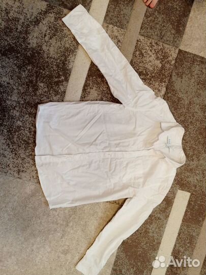 Рубашка белая хлопок для мальчика 140