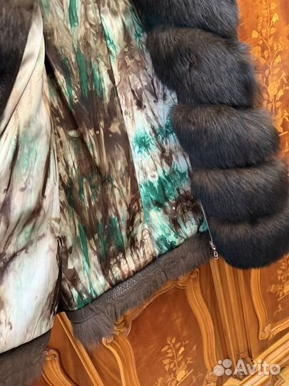 Жилетка из куницы и кожи