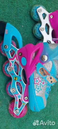 Ролики и защита для девочки раздвижные
