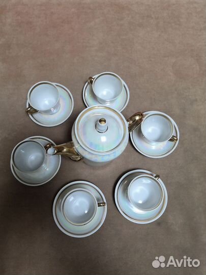 Кофейный сервиз СССР перламутровый