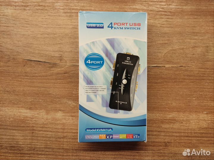 VGA хаб / 4-портовый KVM свитч/переключатель USB