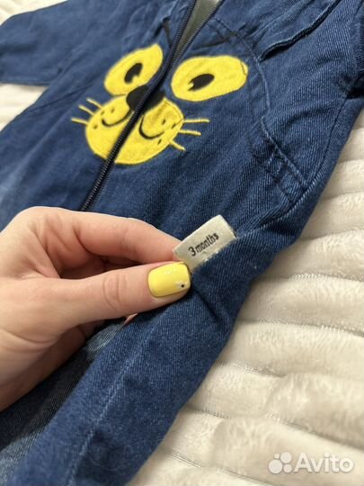 Джинсовый комбинезон на мальчика 62 размер