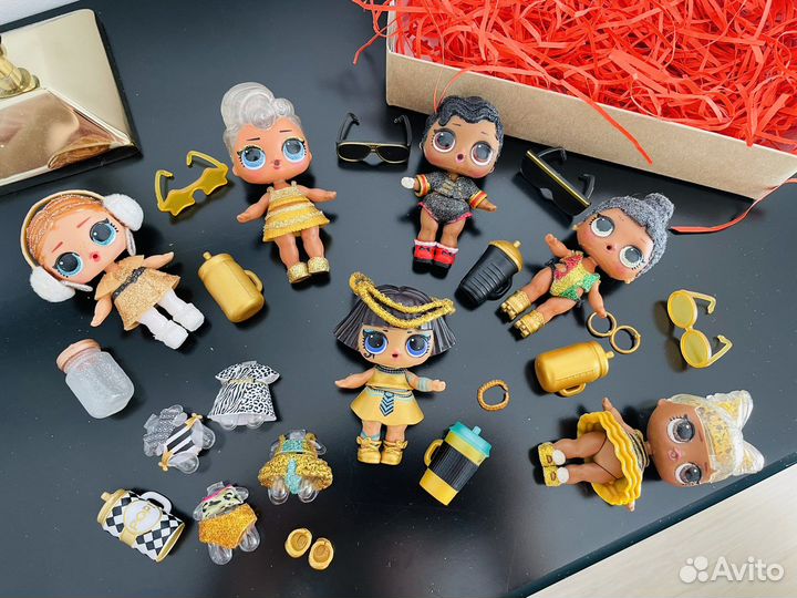 Набор золотых куколок lol с аксессуарами