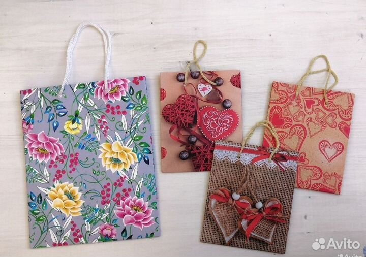 Пакеты подарочные, цветные, пакеты из крафт-бумаги
