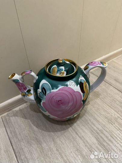 Керамический чайник СССР трактирный Дулево