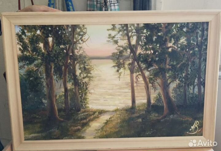 Картина маслом на холсте пейзаж - Интерьер