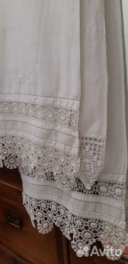 Рушник старинный, скатерть лен