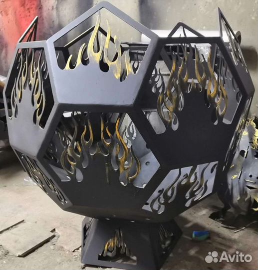 Костровая чаша + набор (совок, кочерга)