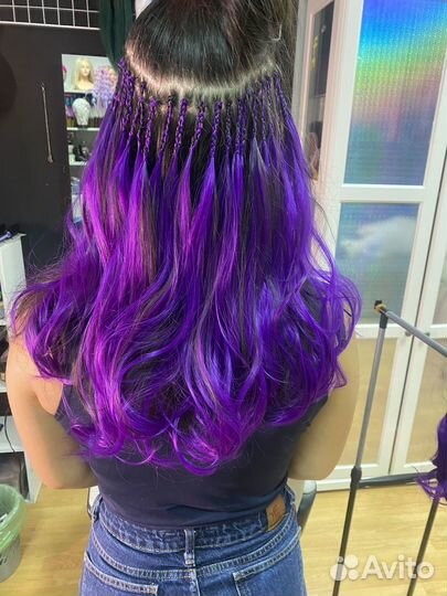 Наращивание волос(цветной ряд)